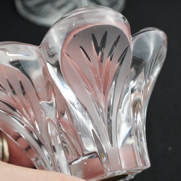 Set of 3 Candle Holders Mixed dArques Crystal and Glass Taper Candle Holder Set - Picture 12 of 16